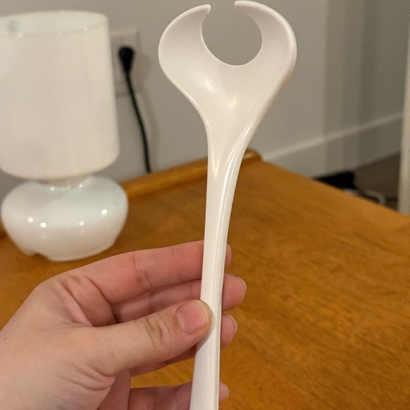 White Salad Fork Vintage Made in Denmark 1 of 2 Rösti Mepal Melamine Mixing Set - Picture 12 of 16